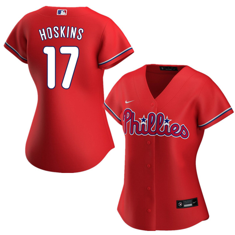Nike Women #17 Rhys Hoskins Philadelphia Phillies Baseball Jerseys Sale-Red